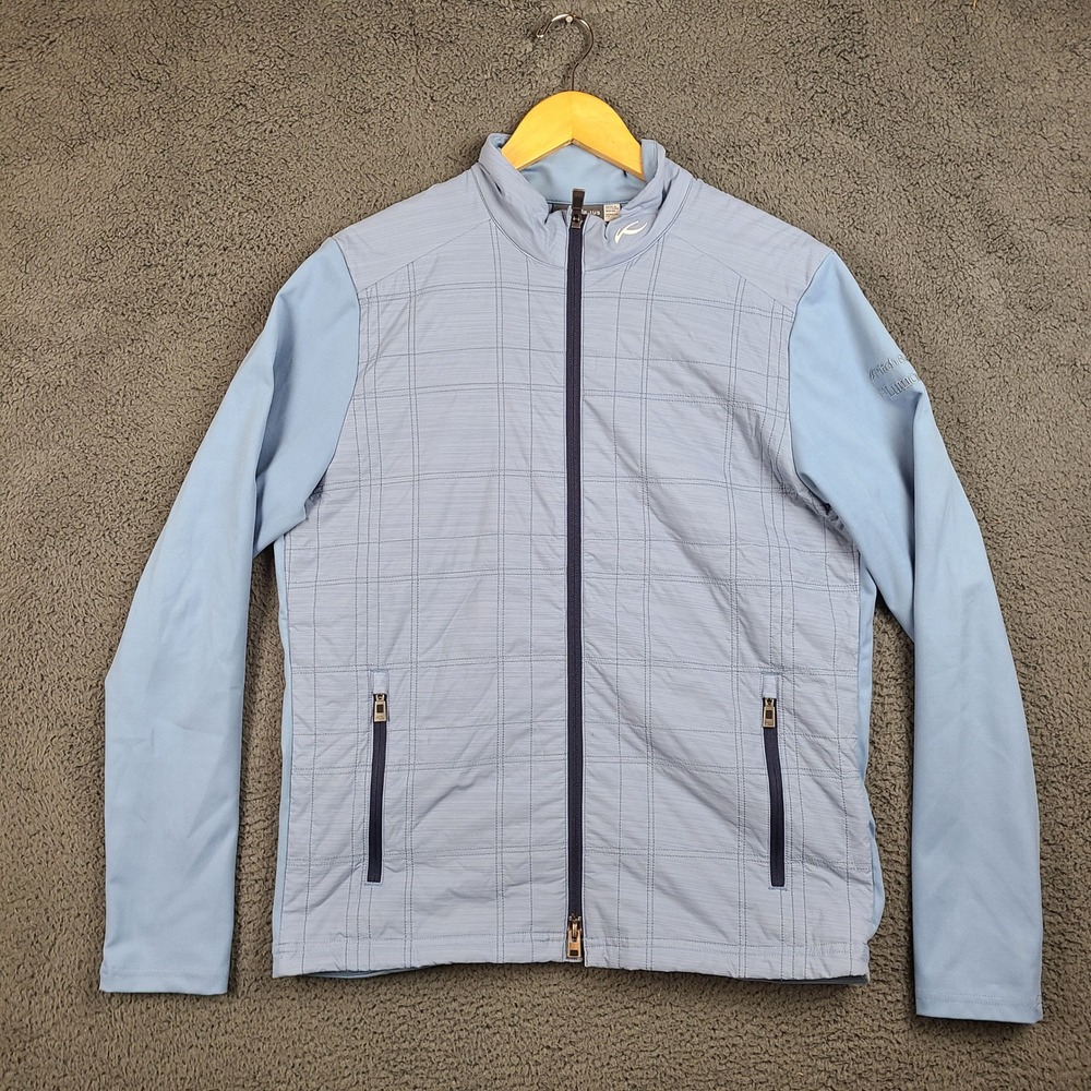 KJUS Mens Rowan Insulated Jacket Blue MG15-L08 Quilted Golf Full Zip Size 50 M